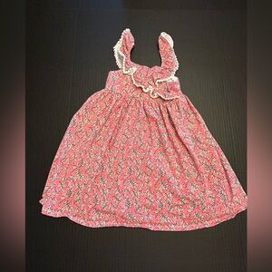 Tommy Bahama Girls Cotton Stretch Sleeveless Ruffle Dress size 4T Pink Floral